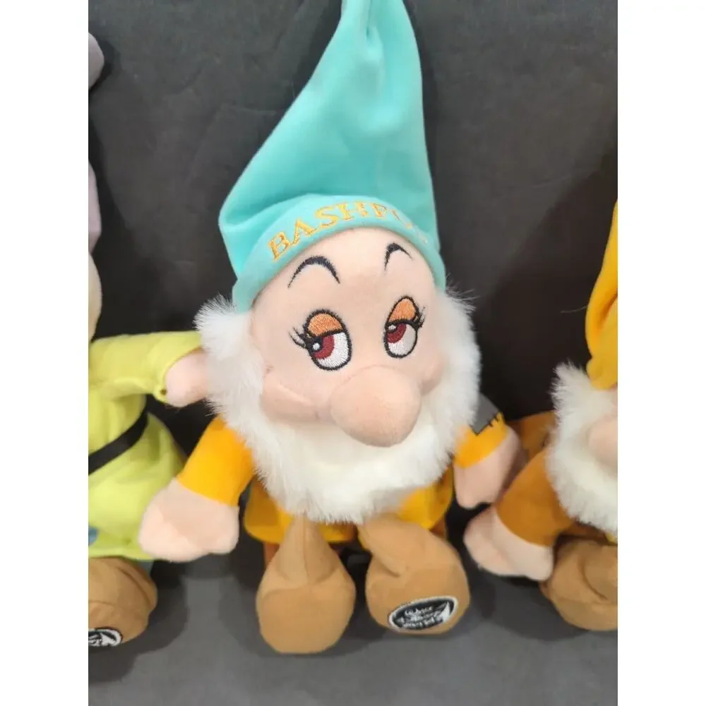 Walt Disney World Plush Mini Beanbag Dopey, Happy, Bashful Dwarfs W/Orig‎ Tag